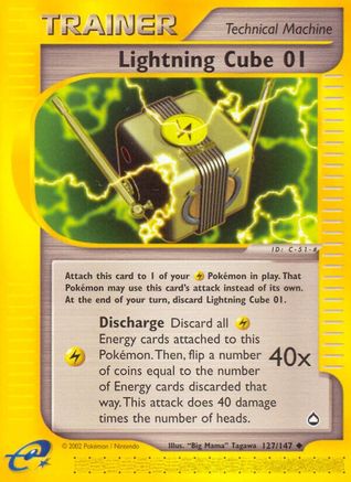 Lightning Cube 01  - Reverse Holofoil Aquapolis - Uncommon Aquapolis Pokemon Single  Squirtle Squad Card Shop.