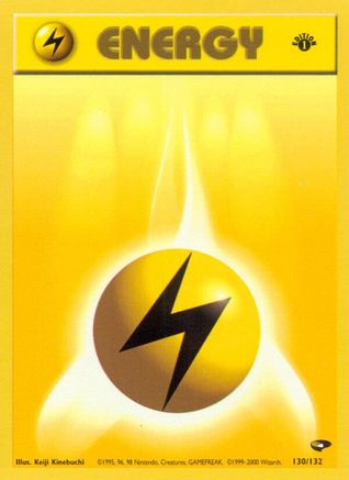 Lightning Energy 130  - 1st Edition Gym Challenge - Common Gym Challenge Pokemon Single  Squirtle Squad Card Shop.