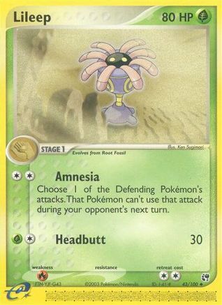 Lileep - 43/100/100  Sandstorm - Uncommon Sandstorm Pokemon Single  Squirtle Squad Card Shop.