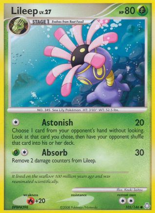 Lileep  - Reverse Holofoil Legends Awakened - Common Legends Awakened Pokemon Single  Squirtle Squad Card Shop.