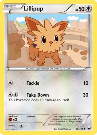 Lillipup  - Reverse Holofoil Dark Explorers - Common Dark Explorers Pokemon Single  Squirtle Squad Card Shop.