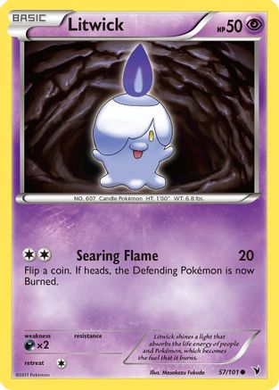 Litwick (57)  - Reverse Holofoil Noble Victories - Common Noble Victories Pokemon Single  Squirtle Squad Card Shop.