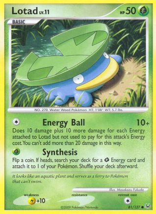 Lotad 081  - Reverse Holofoil Platinum - Common Platinum Pokemon Single  Squirtle Squad Card Shop.