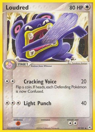Loudred 039/101  Hidden Legends - Uncommon Hidden Legends Pokemon Single  Squirtle Squad Card Shop.