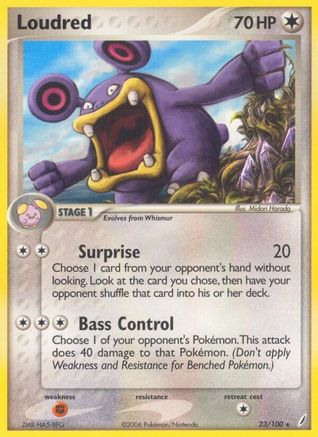 Loudred 023/100  - Reverse Holofoil Crystal Guardians - Rare Crystal Guardians Pokemon Single  Squirtle Squad Card Shop.