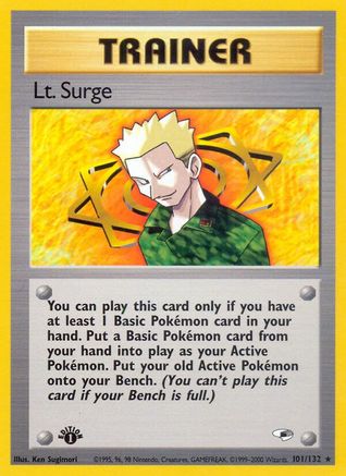 Lt. Surge (101) (101) 101  - 1st Edition Gym Heroes - Rare Gym Heroes Pokemon Single  Squirtle Squad Card Shop.