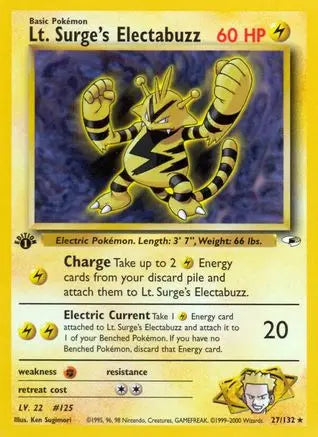 Lt. Surge's Electabuzz (27) (27) 027  - 1st Edition Gym Heroes - Rare Gym Heroes Pokemon Single  Squirtle Squad Card Shop.
