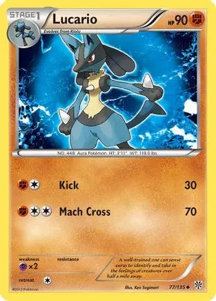Lucario (77)  - Reverse Holofoil Plasma Storm - Uncommon Plasma Storm Pokemon Single  Squirtle Squad Card Shop.