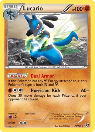 Lucario (78) (78) 078/135  - Reverse Holofoil Plasma Storm - Holo Rare Plasma Storm Pokemon Single  Squirtle Squad Card Shop.