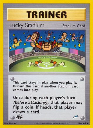 Lucky Stadium 100/105  - 1st Edition Neo Destiny - Uncommon Neo Destiny Pokemon Single  Squirtle Squad Card Shop.