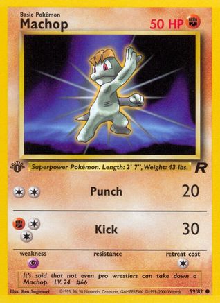 Machop 059  - 1st Edition Team Rocket - Common Team Rocket Pokemon Single  Squirtle Squad Card Shop.
