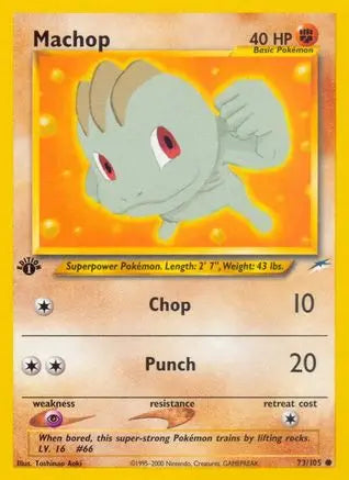 Machop 073  - 1st Edition Neo Destiny - Common Neo Destiny Pokemon Single  Squirtle Squad Card Shop.