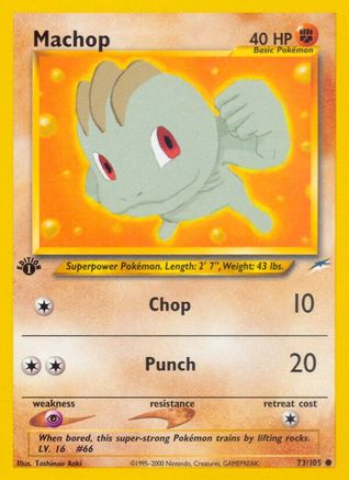 Machop 073  - 1st Edition Neo Destiny - Common Neo Destiny Pokemon Single  Squirtle Squad Card Shop.