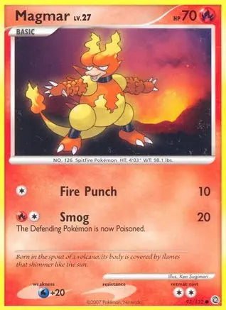 Magmar 093  - Reverse Holofoil Secret Wonders - Common Secret Wonders Pokemon Single  Squirtle Squad Card Shop.