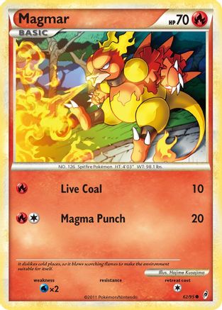 Magmar 062  - Reverse Holofoil Call of Legends - Common Call of Legends Pokemon Single  Squirtle Squad Card Shop.