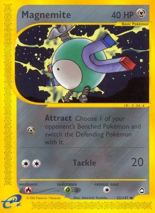 Magnemite (52)  Aquapolis - Uncommon Aquapolis Pokemon Single  Squirtle Squad Card Shop.