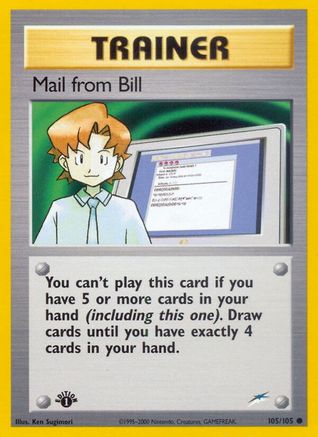 Mail from Bill 105  - 1st Edition Neo Destiny - Common Neo Destiny Pokemon Single  Squirtle Squad Card Shop.