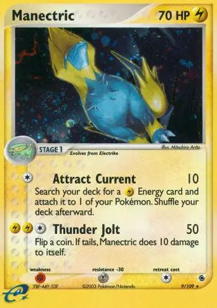 Manectric - 9/109/109  - Reverse Holofoil Ruby and Sapphire - Holo Rare Ruby and Sapphire Pokemon Single  Squirtle Squad Card Shop.