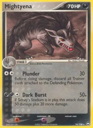 Mightyena  - Reverse Holofoil Power Keepers - Rare Power Keepers Pokemon Single  Squirtle Squad Card Shop.