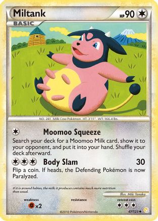 Miltank 047  HeartGold SoulSilver - Uncommon HeartGold SoulSilver Pokemon Single  Squirtle Squad Card Shop.