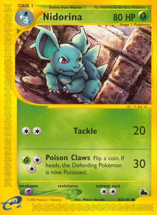 Nidorina  Skyridge - Common Skyridge Pokemon Single  Squirtle Squad Card Shop.
