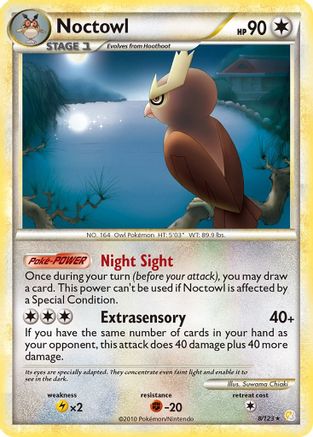 Noctowl 008  - Reverse Holofoil HeartGold SoulSilver - Holo Rare HeartGold SoulSilver Pokemon Single  Squirtle Squad Card Shop.