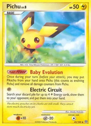 Pichu 045/100  Stormfront - Uncommon Stormfront Pokemon Single  Squirtle Squad Card Shop.