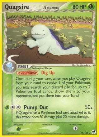 Quagsire (Delta Species) 021  Dragon Frontiers - Rare Dragon Frontiers Pokemon Single  Squirtle Squad Card Shop.