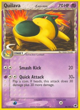 Quilava (Delta Species) 036  Dragon Frontiers - Uncommon Dragon Frontiers Pokemon Single  Squirtle Squad Card Shop.