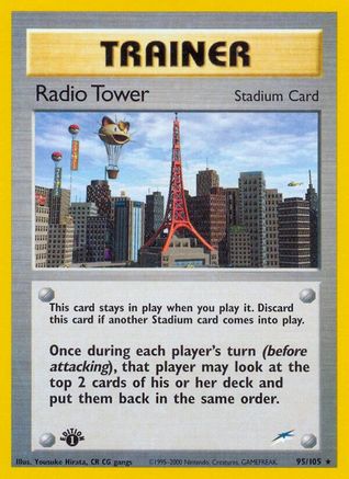 Radio Tower  - 1st Edition Neo Destiny - Rare Neo Destiny Pokemon Single  Squirtle Squad Card Shop.