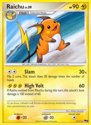 Raichu 003  - Reverse Holofoil POP Series 9 - Rare POP Series 9 Pokemon Single  Squirtle Squad Card Shop.