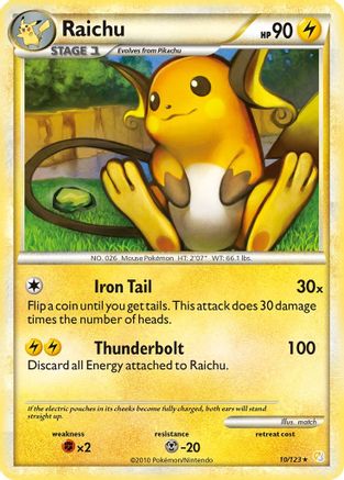 Raichu 010  - Holofoil HeartGold SoulSilver - Holo Rare HeartGold SoulSilver Pokemon Single  Squirtle Squad Card Shop.