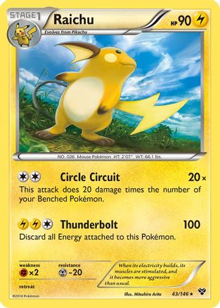 Raichu  - Holofoil XY Base Set - Holo Rare XY Base Set Pokemon Single  Squirtle Squad Card Shop.