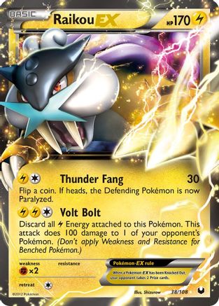 Raikou EX  - Holofoil Dark Explorers - Ultra Rare Dark Explorers Pokemon Single  Squirtle Squad Card Shop.