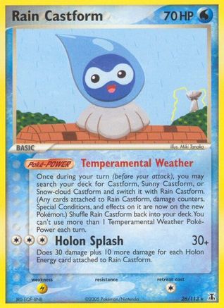 Rain Castform 026  - Reverse Holofoil Delta Species - Rare Delta Species Pokemon Single  Squirtle Squad Card Shop.