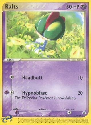 Ralts - 67/109/109  - Reverse Holofoil Ruby and Sapphire - Common Ruby and Sapphire Pokemon Single  Squirtle Squad Card Shop.