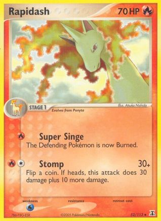 Rapidash 052  - Reverse Holofoil Delta Species - Uncommon Delta Species Pokemon Single  Squirtle Squad Card Shop.