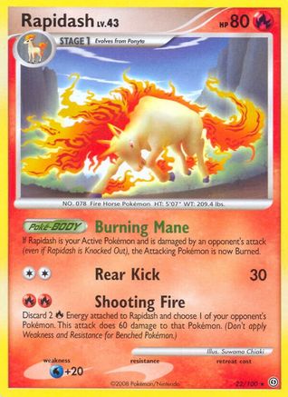 Rapidash  - Reverse Holofoil Stormfront - Rare Stormfront Pokemon Single  Squirtle Squad Card Shop.