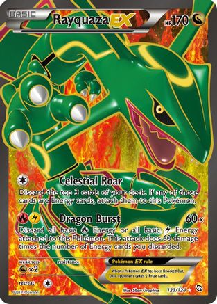 Rayquaza EX (123 Full Art)  - Holofoil Dragons Exalted - Ultra Rare Dragons Exalted Pokemon Single  Squirtle Squad Card Shop.