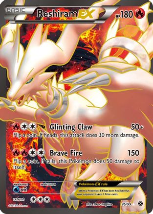 Reshiram EX (95 Full Art)  - Holofoil Next Destinies - Ultra Rare Next Destinies Pokemon Single  Squirtle Squad Card Shop.