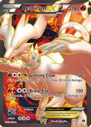 Reshiram EX (95 Full Art)  - Holofoil Next Destinies - Ultra Rare Next Destinies Pokemon Single  Squirtle Squad Card Shop.