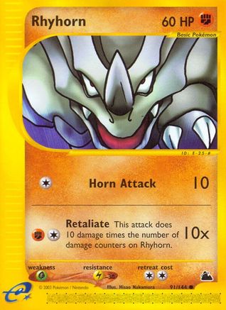 Rhyhorn  Skyridge - Common Skyridge Pokemon Single  Squirtle Squad Card Shop.