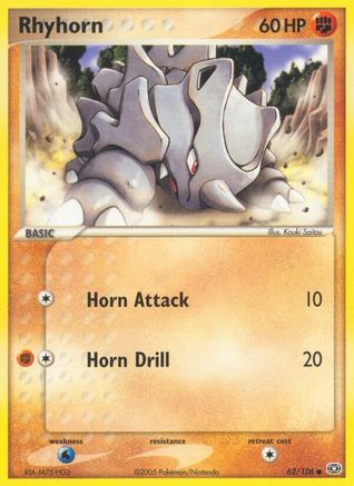 Rhyhorn  Emerald - Common Emerald Pokemon Single  Squirtle Squad Card Shop.
