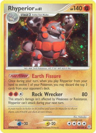 Rhyperior/130  - Reverse Holofoil Diamond and Pearl - Holo Rare Diamond and Pearl Pokemon Single  Squirtle Squad Card Shop.