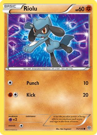 Riolu (75) (75) 075  - Reverse Holofoil Plasma Storm - Common Plasma Storm Pokemon Single  Squirtle Squad Card Shop.