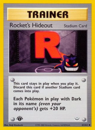 Rocket's Hideout 063  - 1st Edition Neo Revelation - Uncommon Neo Revelation Pokemon Single  Squirtle Squad Card Shop.