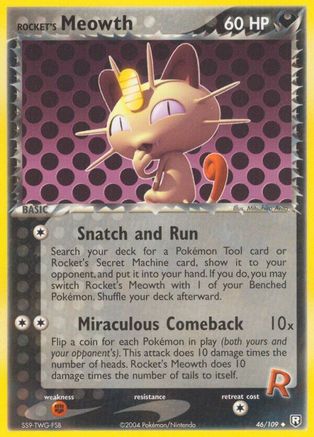 Rocket's Meowth 046  - Reverse Holofoil Team Rocket Returns - Uncommon Team Rocket Returns Pokemon Single  Squirtle Squad Card Shop.