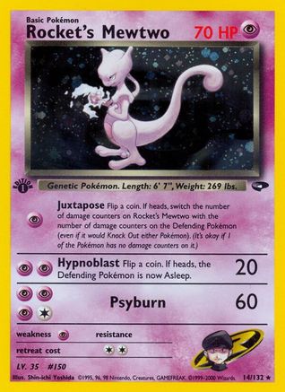 Rocket's Mewtwo  - 1st Edition Holofoil Gym Challenge - Holo Rare Gym Challenge Pokemon Single  Squirtle Squad Card Shop.