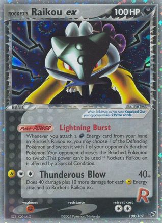 Rocket's Raikou ex  - Holofoil Deoxys - Secret Rare Deoxys Pokemon Single  Squirtle Squad Card Shop.
