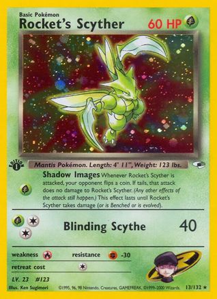 Rocket's Scyther 013  - 1st Edition Holofoil Gym Heroes - Holo Rare Gym Heroes Pokemon Single  Squirtle Squad Card Shop.